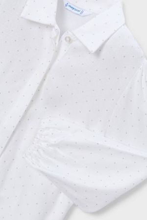 Mayoral Kız Çocuk Beyaz Simli Gömlek - Thumbnail