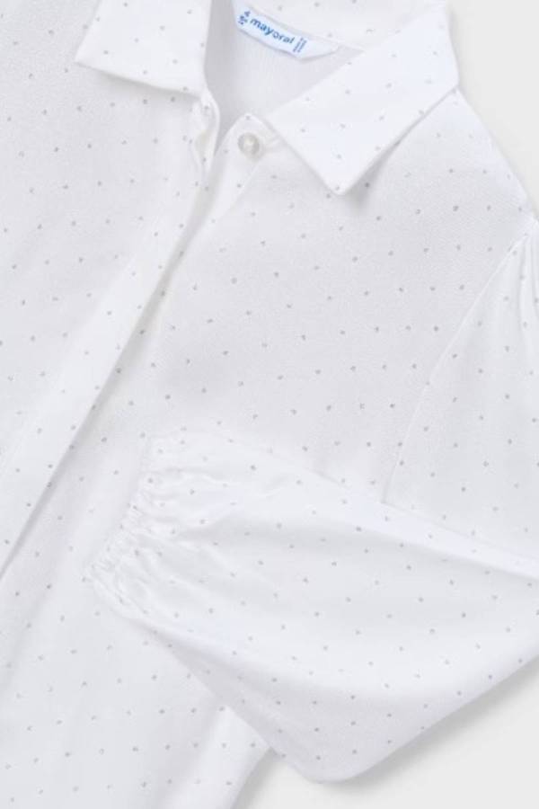 Mayoral Kız Çocuk Beyaz Simli Gömlek