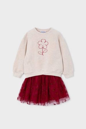 Mayoral - Mayoral Kız Çocuk Etek Sweatshrit Takım