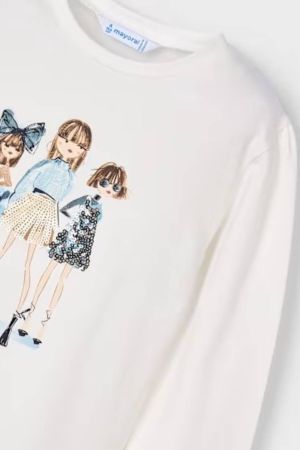 Mayoral Kız Çocuk Figürlü T-shrit - Thumbnail