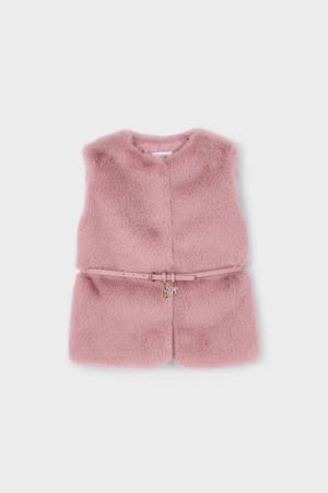 Mayoral Kız Çocuk Kemerli Peluş Yelek - Thumbnail
