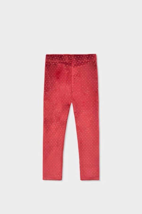 Mayoral Kız Çocuk Kırmızı Simli Kadife Tayt