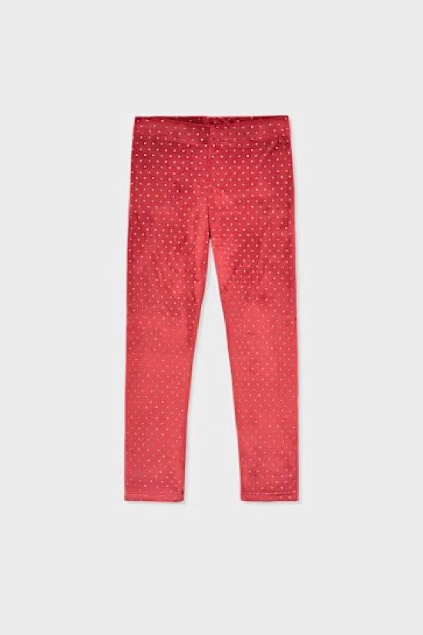 Mayoral Kız Çocuk Kırmızı Simli Kadife Tayt