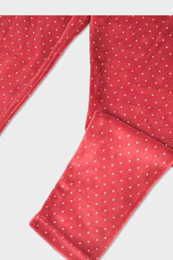 Mayoral Kız Çocuk Kırmızı Simli Kadife Tayt