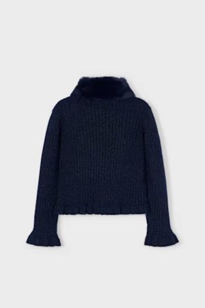 Mayoral Kız Çocuk Kürklü Örme Hırka - Thumbnail