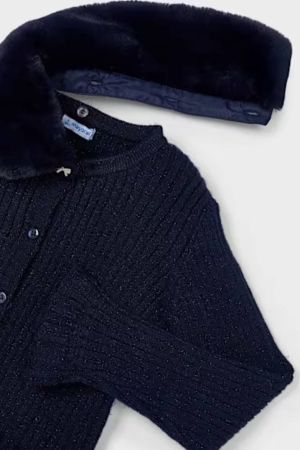 Mayoral Kız Çocuk Kürklü Örme Hırka - Thumbnail