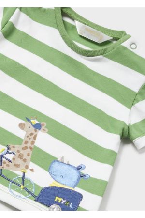 Mayoral Yazlık Erkek Bebek Bluz Denim Şort Set Yeşil - Thumbnail