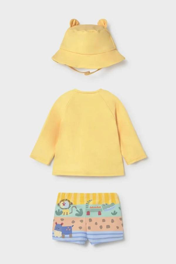 Mayoral Yazlık Erkek Bebek Bluz Mayo Şapka 3'lü Set Sarı