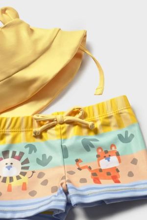 Mayoral Yazlık Erkek Bebek Bluz Mayo Şapka 3'lü Set Sarı - Thumbnail