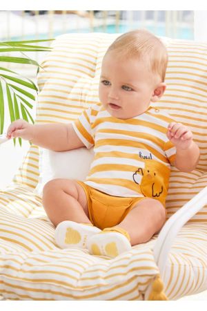 Mayoral Yazlık Erkek Bebek Bluz Şort 4'lü Set Sarı - Thumbnail