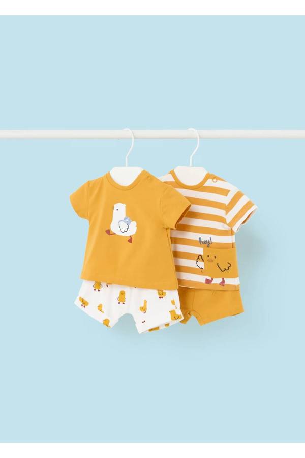 Mayoral Yazlık Erkek Bebek Bluz Şort 4'lü Set Sarı