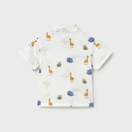 Mayoral Yazlık Erkek Bebek Kısa Kol Gömlek Beyaz - Thumbnail