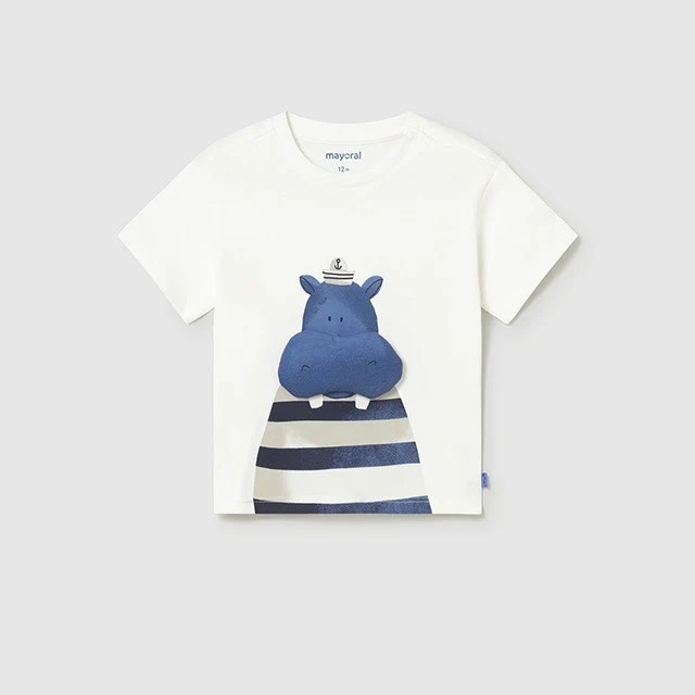 Mayoral Yazlık Erkek Bebek Kısa Kol T-shirt Ekru