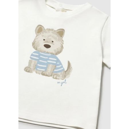 Mayoral Yazlık Erkek Bebek Kısa Kol T-shirt Ekru - Thumbnail