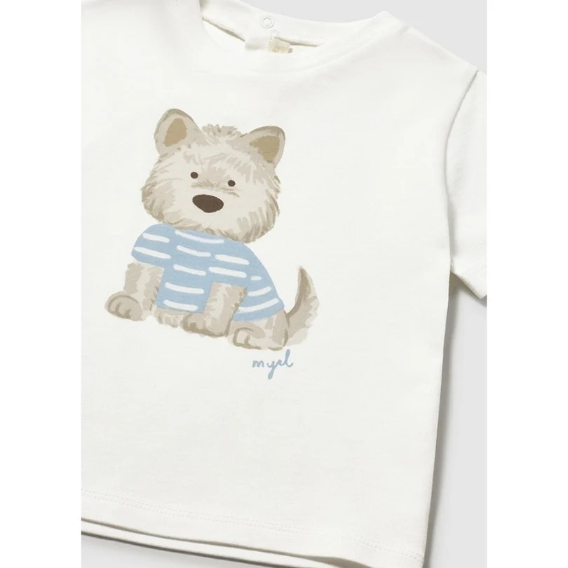 Mayoral Yazlık Erkek Bebek Kısa Kol T-shirt Ekru