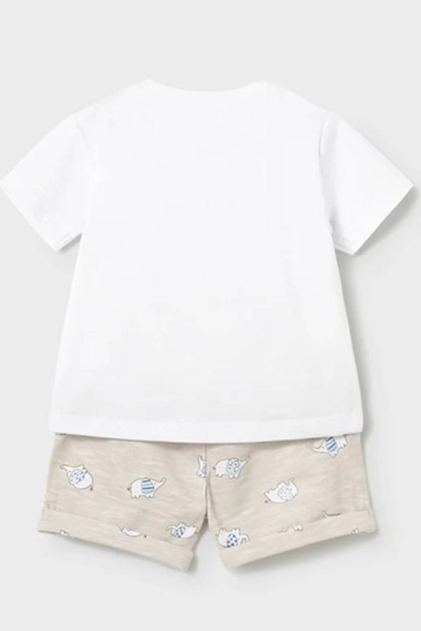 Mayoral Yazlık Erkek Bebek Kısa Kol T-shirt Şort 4'lü Set Mavi