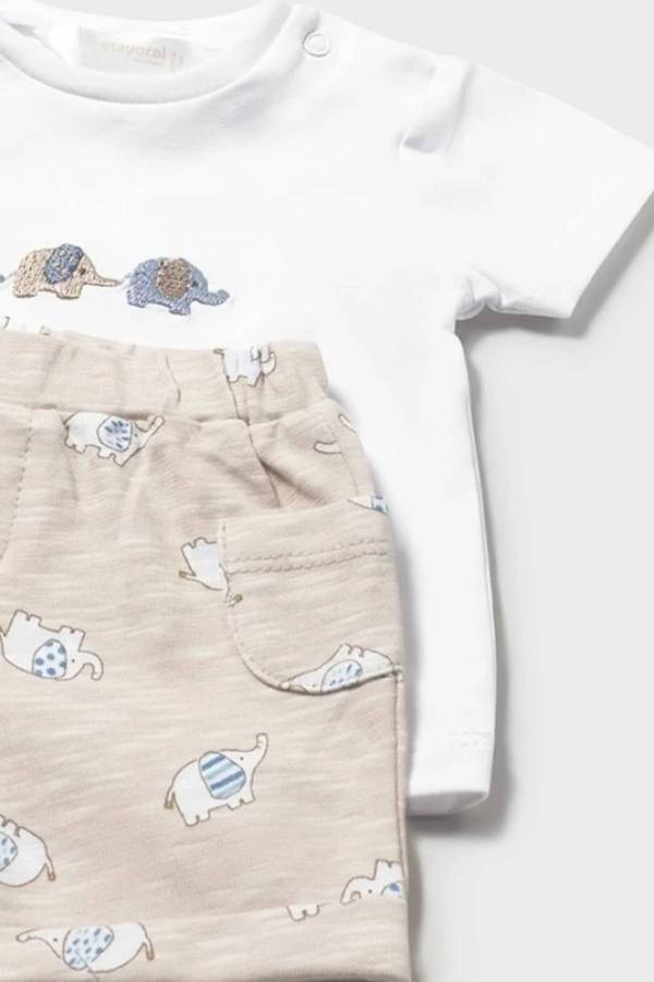 Mayoral Yazlık Erkek Bebek Kısa Kol T-shirt Şort 4'lü Set Mavi