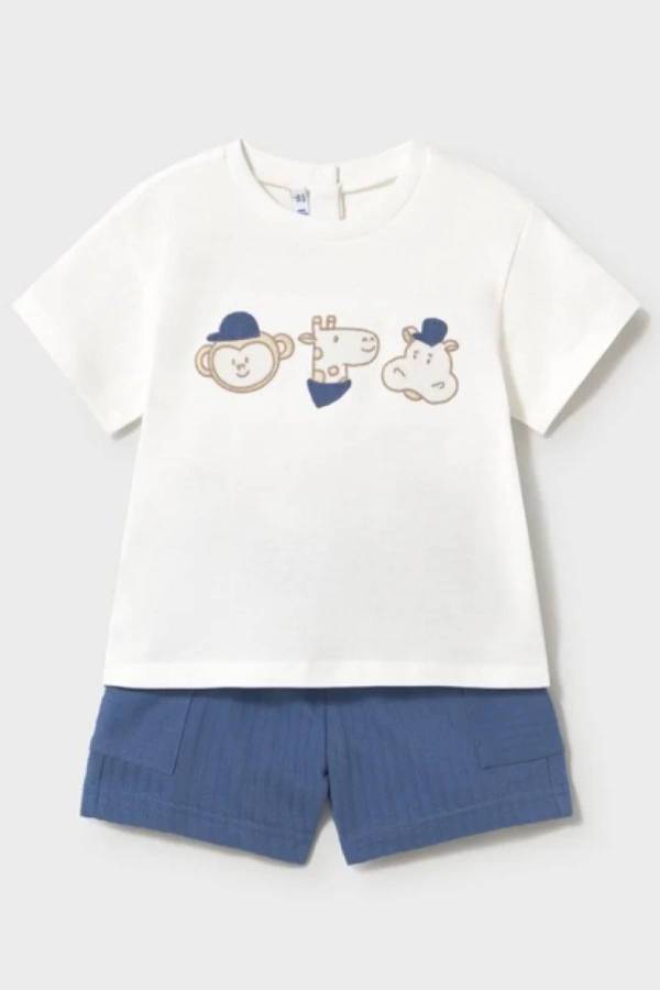 Mayoral Yazlık Erkek Bebek Kısa Kol T-shirt Şort Set Mavi