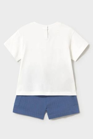 Mayoral Yazlık Erkek Bebek Kısa Kol T-shirt Şort Set Mavi - Thumbnail