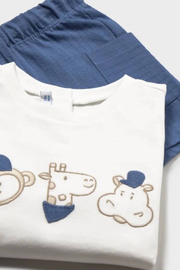 Mayoral Yazlık Erkek Bebek Kısa Kol T-shirt Şort Set Mavi