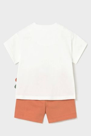 Mayoral Yazlık Erkek Bebek Kısa Kol T-shirt Şort Set Turuncu - Thumbnail