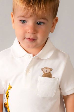Mayoral Yazlık Erkek Bebek Polo Yaka Desenli T-shrit - Thumbnail