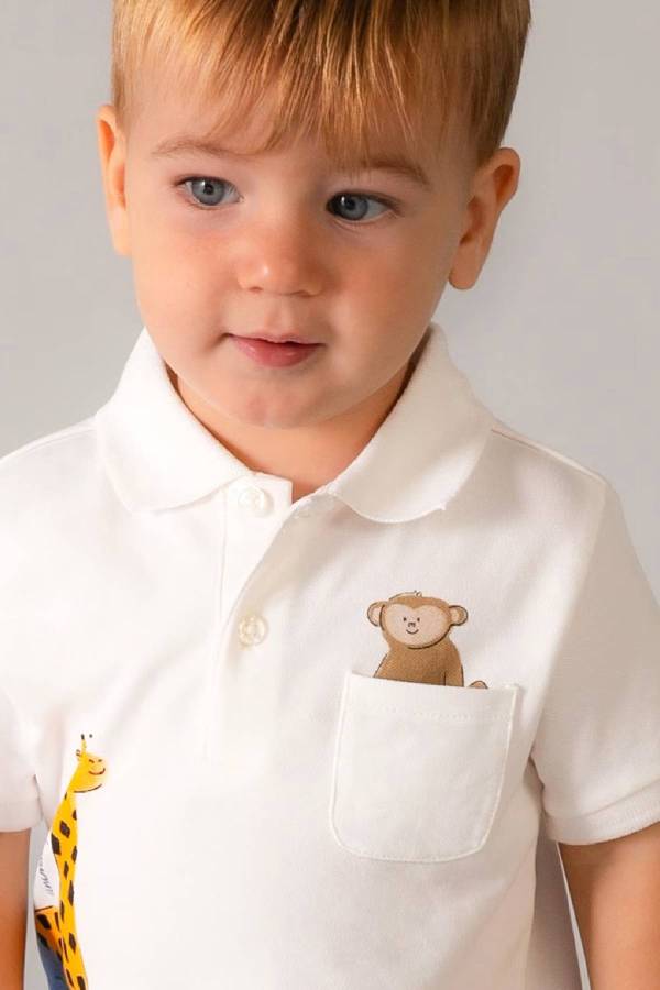 Mayoral Yazlık Erkek Bebek Polo Yaka Desenli T-shrit