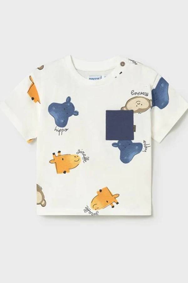 Mayoral Yazlık Erkek Bebek T-shirt Ekru