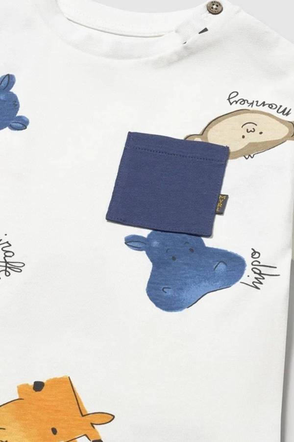 Mayoral Yazlık Erkek Bebek T-shirt Ekru