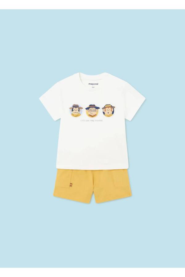 Mayoral Yazlık Erkek Bebek T-shirt Şort Set Sarı