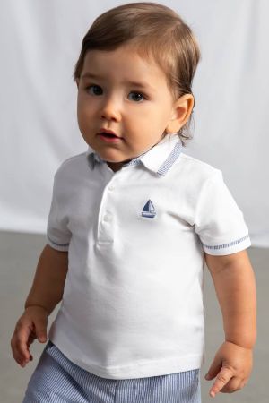 Mayoral - Mayoral Yazlık Erkek Bebek T-shrit Beyaz