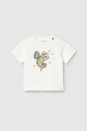 Mayoral - Mayoral Yazlık Erkek Bebek T-shrit Ekru