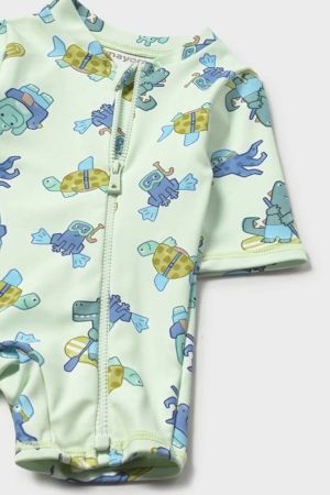 Mayoral Yazlık Erkek Bebek Tulum Mayo Şapka 2'li Set Yeşil - Thumbnail