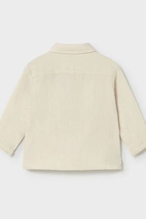 Mayoral Yazlık Erkek Bebek Uzun Kol Gömlek Bej - Thumbnail