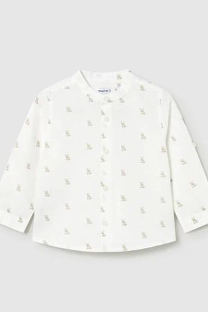 Mayoral Yazlık Erkek Bebek Uzun Kol Gömlek Ekru - Thumbnail
