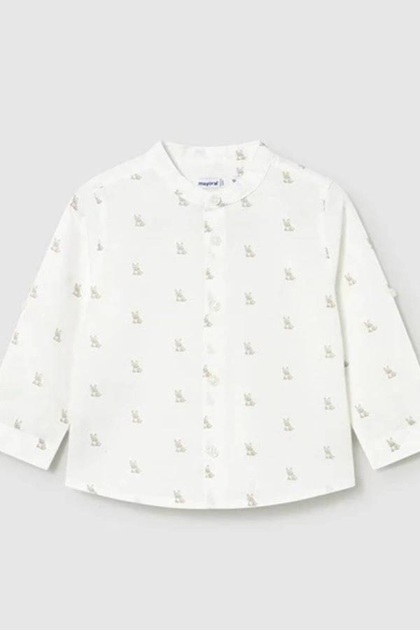 Mayoral Yazlık Erkek Bebek Uzun Kol Gömlek Ekru