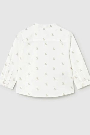 Mayoral Yazlık Erkek Bebek Uzun Kol Gömlek Ekru - Thumbnail