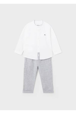 Mayoral Yazlık Erkek Bebek Uzun Kol Gömlek Pantolon Set - Thumbnail