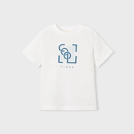 Mayoral Yazlık Erkek Kabartmalı Kısa Kol T-shirt Beyaz - Thumbnail