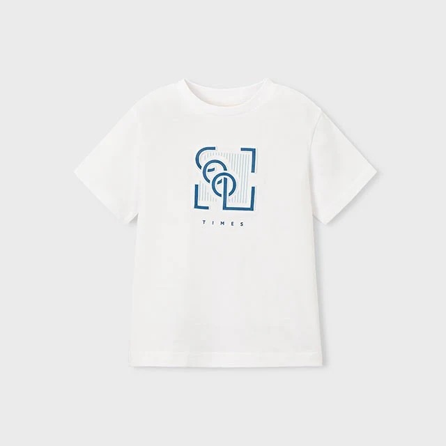 Mayoral Yazlık Erkek Kabartmalı Kısa Kol T-shirt Beyaz