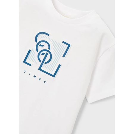 Mayoral Yazlık Erkek Kabartmalı Kısa Kol T-shirt Beyaz - Thumbnail