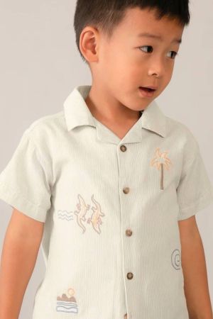Mayoral Yazlık Erkek Kısa Kol Gömlek Bej - Thumbnail
