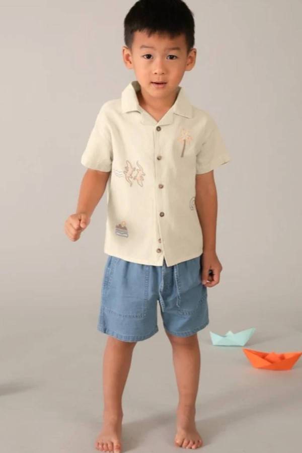 Mayoral Yazlık Erkek Kısa Kol Gömlek Bej