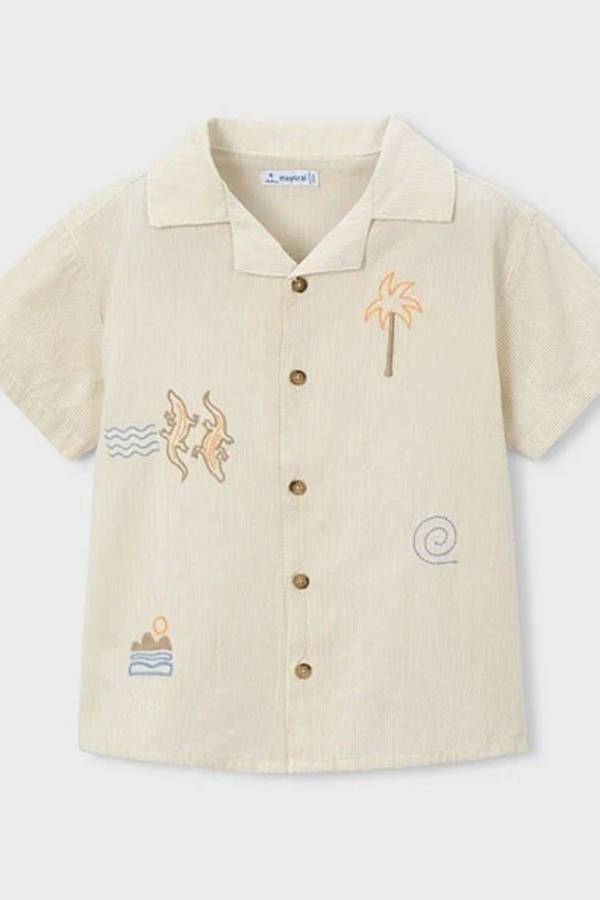 Mayoral Yazlık Erkek Kısa Kol Gömlek Bej
