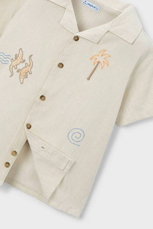 Mayoral Yazlık Erkek Kısa Kol Gömlek Bej
