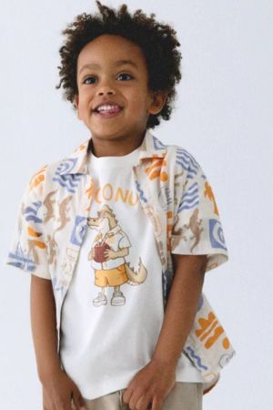 Mayoral - Mayoral Yazlık Erkek Kısa Kol Gömlek Ekru