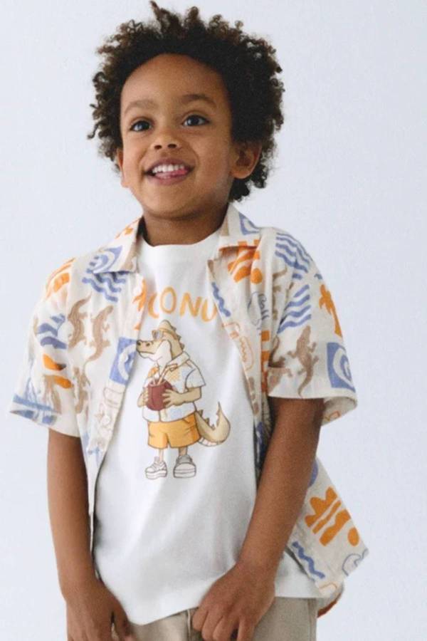 Mayoral Yazlık Erkek Kısa Kol Gömlek Ekru