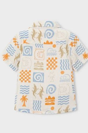 Mayoral Yazlık Erkek Kısa Kol Gömlek Ekru - Thumbnail