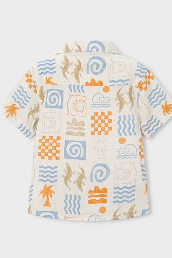 Mayoral Yazlık Erkek Kısa Kol Gömlek Ekru