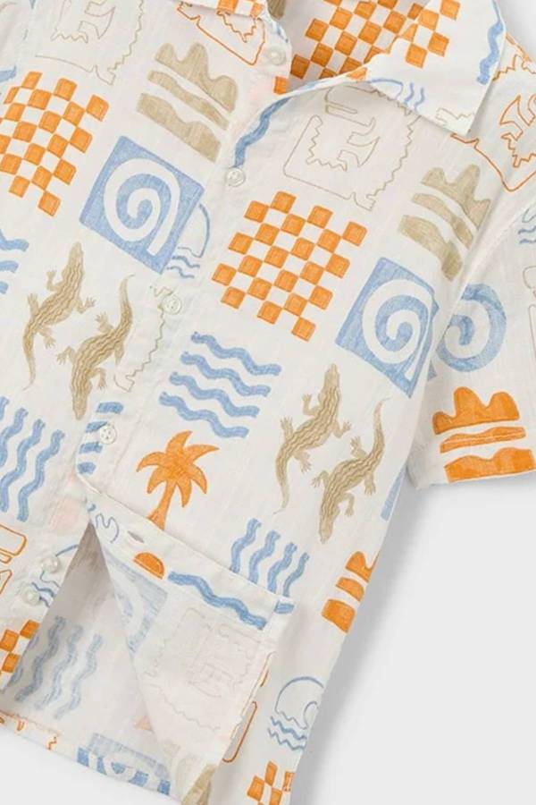 Mayoral Yazlık Erkek Kısa Kol Gömlek Ekru